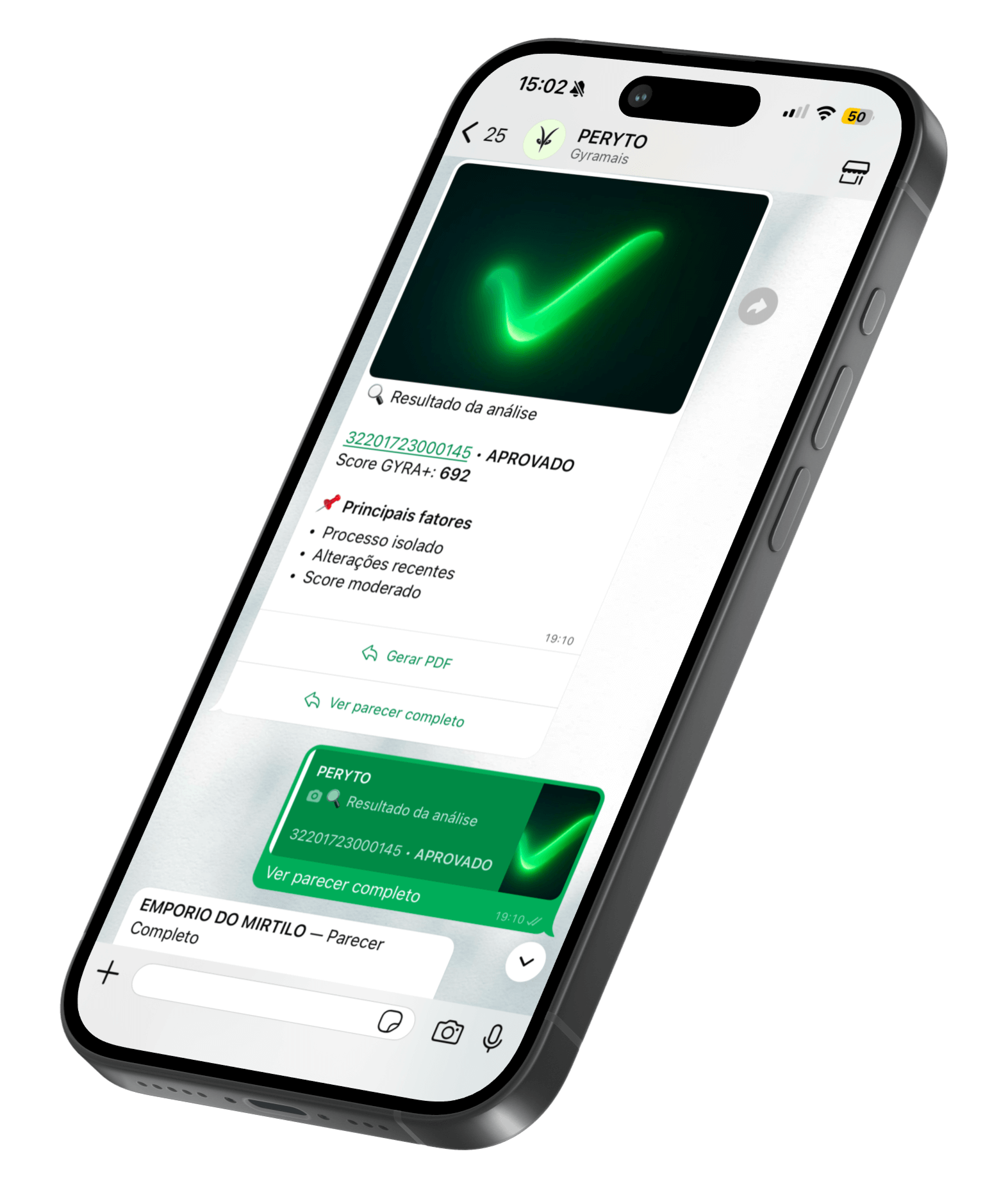 Imagem do Peryto no WhatsApp